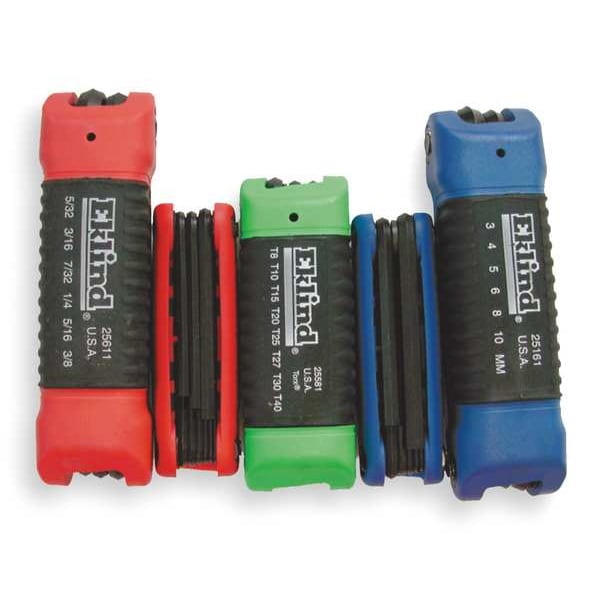 3 Piece Metric/SAE Fold-Up Hex Key Set, 25024