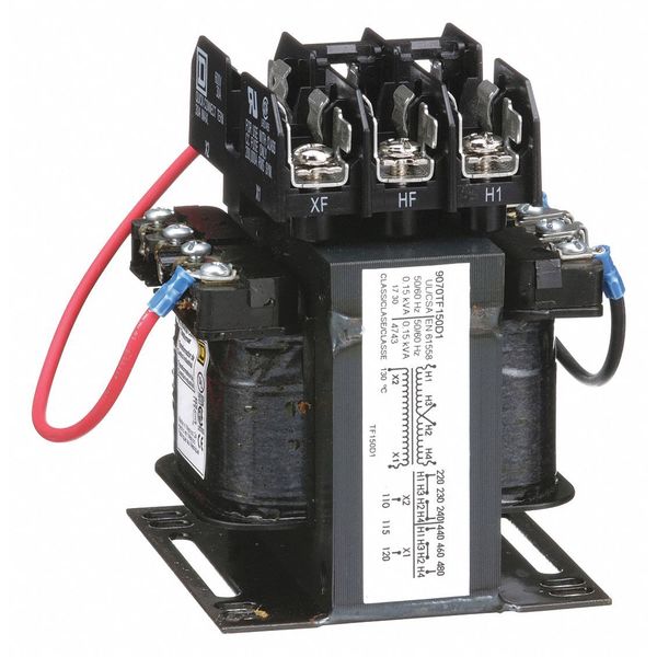 Control Transformer, 150VA, 4.55 In. H, Mounting - Transformer: Foot