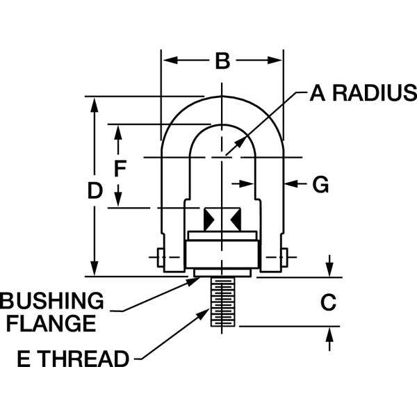 Safety Engineered Hoist Ring, 2500lb. WLL