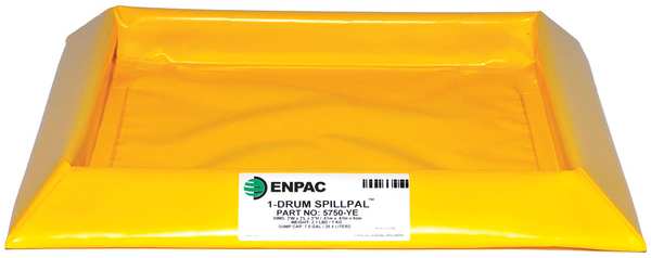 Drum Spill Containment Pallet, 7 gal Spill Capacity, 1 Drum, 2 lbs., PVC Fabric