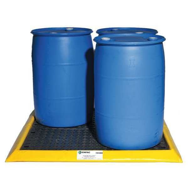 Drum Spill Containment Pallet, 29 gal Spill Capacity, 4 Drum, 5 lbs., PVC Fabric