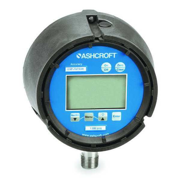 Digital Pressure Gauge, 0 to 300 psi, 1/4 in MNPT, Plastic, Black