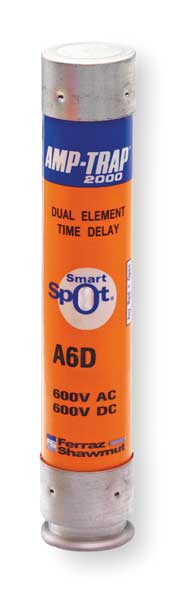 Fuse, Time Delay, 50A, A6D-R Series, 600V AC, 600V DC, 5-1/2