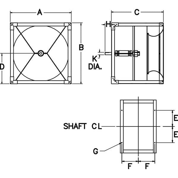 Plenum Fan, Whl Dia 15 In, w/ Dr Pkg