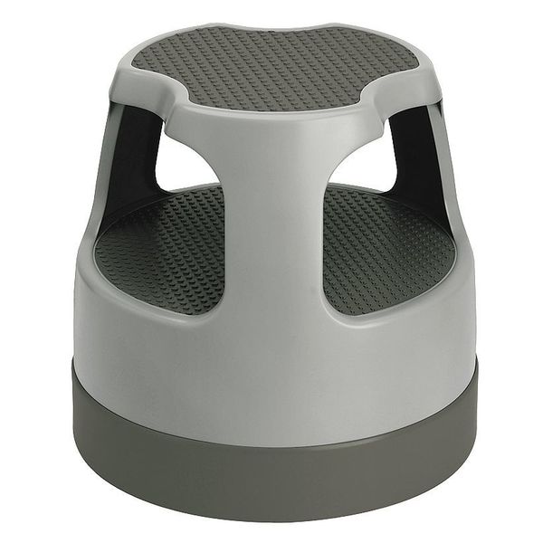 2 Steps, Plastic Step Stool, 300 lb. Load Capacity, Gray