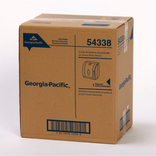 GP Pro Universal Push-Paddle Paper Towel Dispenser, 14 1/4 H in x 12 3/4 in W, Hardwound, Smoke