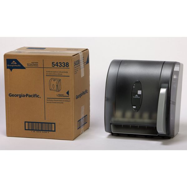 GP Pro Universal Push-Paddle Paper Towel Dispenser, 14 1/4 H in x 12 3/4 in W, Hardwound, Smoke