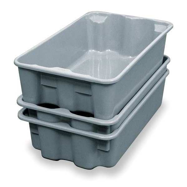 Stack & Nest Container, Gray, Fiberglass Reinforced Composite, 17 7/8 in L, 10 5/8 in W, 5 in H