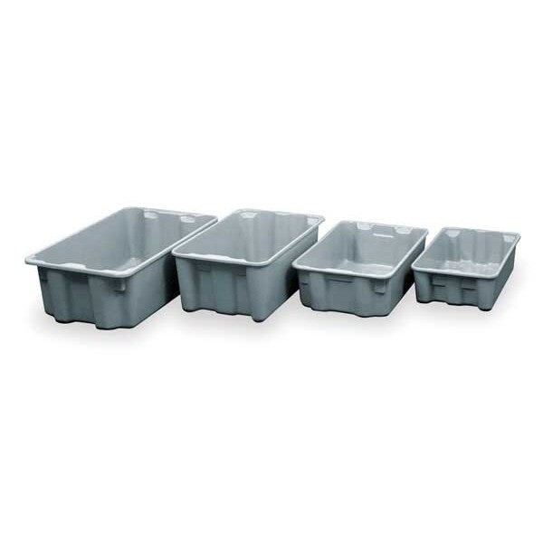 Stack & Nest Container, Gray, Fiberglass Reinforced Composite, 17 7/8 in L, 10 5/8 in W, 5 in H