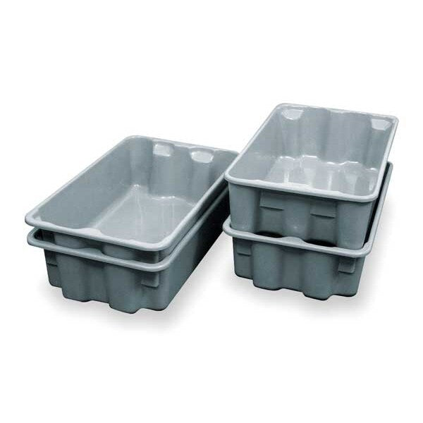Stack & Nest Container, Gray, Fiberglass Reinforced Composite, 20 1/2 in L, 12 7/8 in W, 8 in H