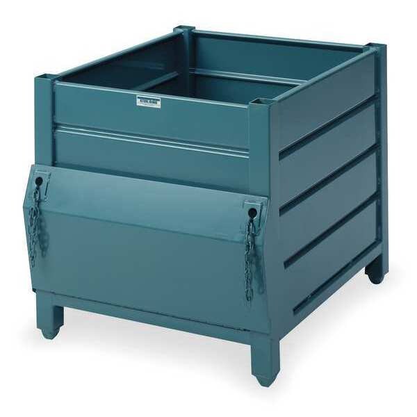 Green Bulk Container, Steel, 36.4 cu ft Volume Capacity