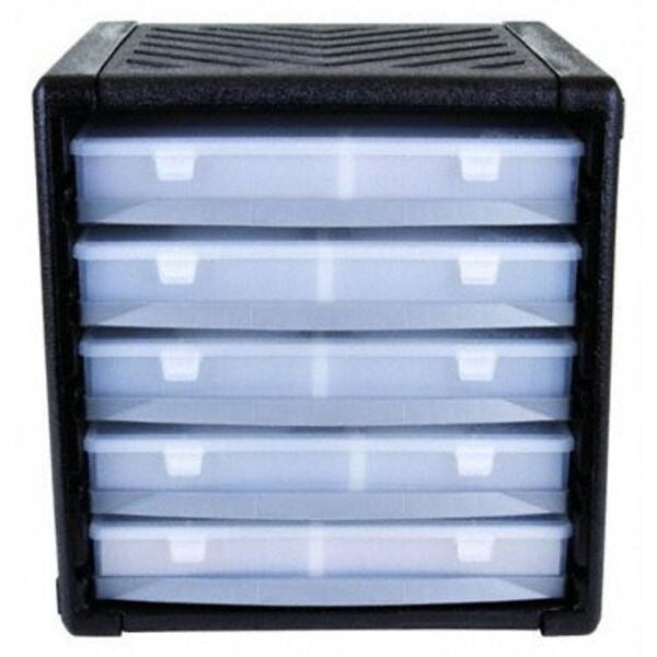 Small Parts Cabinet, Black/Clear