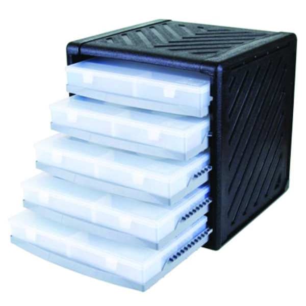 Small Parts Cabinet, Black/Clear