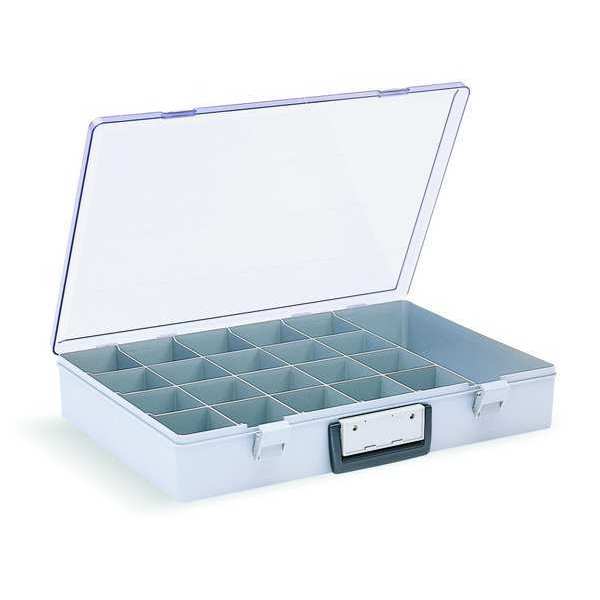 Compartment Box with 21 compartments, Plastic, 3 in H x 18 1/2 in W