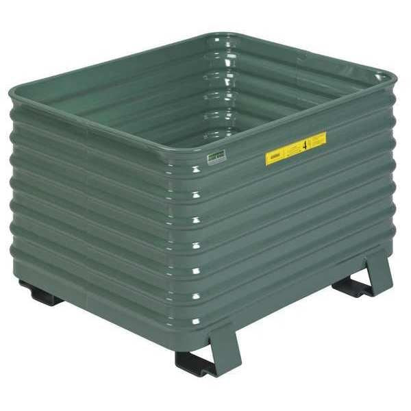 Green Bulk Container, Steel, 17.8 cu ft Volume Capacity