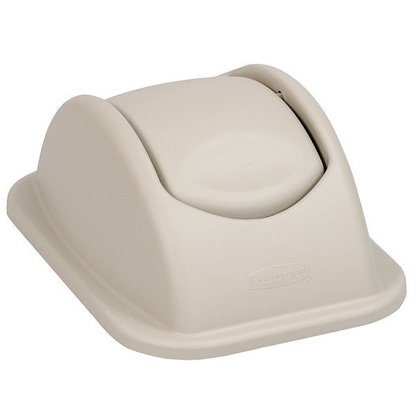 3 gal Rectangular Wastebasket, Beige, 8 1/4 in Dia, None, LLDPE