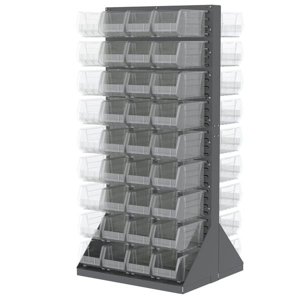 Steel Louvered Floor Rack, 36 in W x 32 in D x 75 in H, Gray