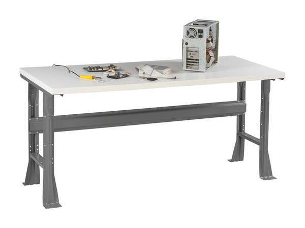 Work Bench with Plastic Top and Flared Legs, Laminate, 96