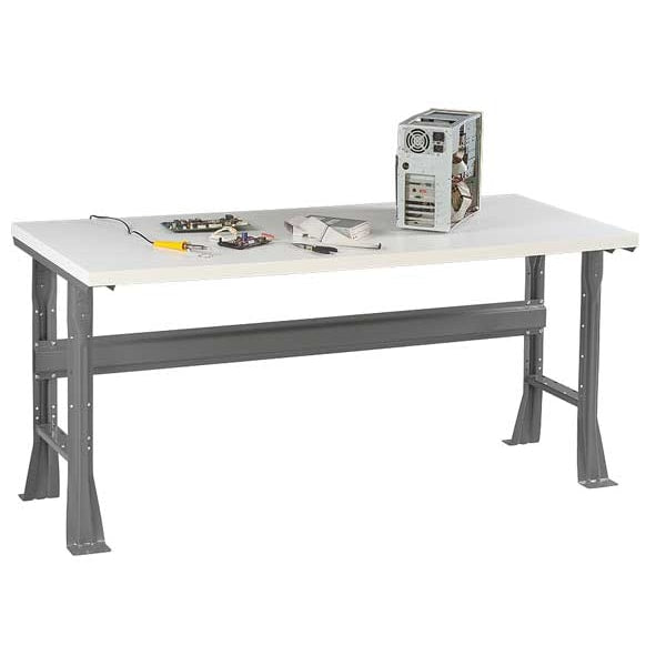 Work Bench with Plastic Top and Flared Legs, Laminate, 48