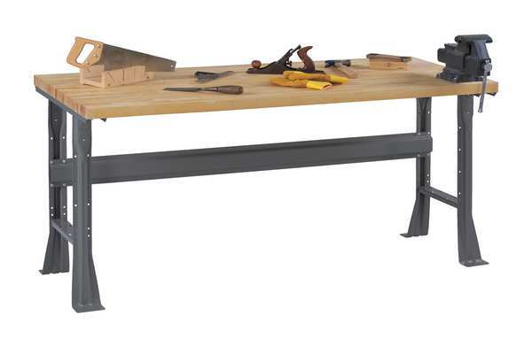 Work Bench with Butcher Block Top and Flared Legs, Butcher Block, 96