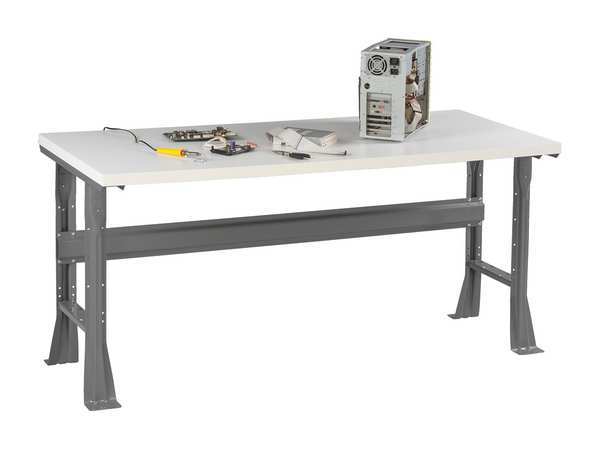 Work Bench with Plastic Top and Flared Legs, Laminate, 96
