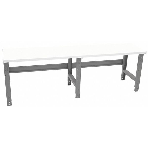 Bolted Plastic Top Work Bench with Adjustable Legs, Laminate, 96