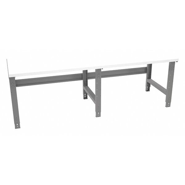 Bolted Plastic Top Work Bench with Adjustable Legs, Laminate, 96