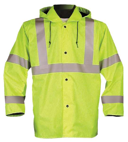 Jacket with Hood, Hi-Vis Yellow/Green, M