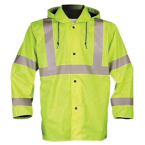 Jacket w/Hood, Hi-Vis Yellow/Green, 4XL