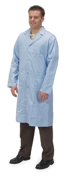 Collared Lab Coat, Male, XL, Light Blue
