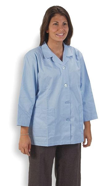 Collared Lab Jacket, Female, L, Light Blue