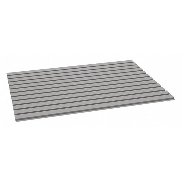 Decking, Ribbed Steel, 48 in W, 36 in D, Gray, Powder Coated Finish, Gauge: 22