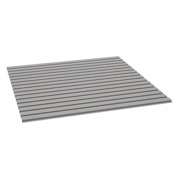 Decking, Ribbed Steel, 48 in W, 48 in D, Gray, Powder Coated Finish, Gauge: 22