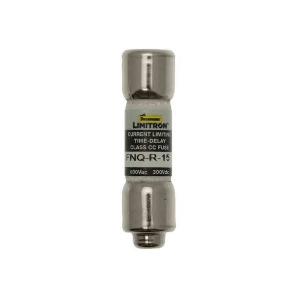 Time Delay UL Class CC Fuse, 15A, FNQ-R Series, 600V AC, 300V DC, 1 1/2 in L x 13/32 in dia