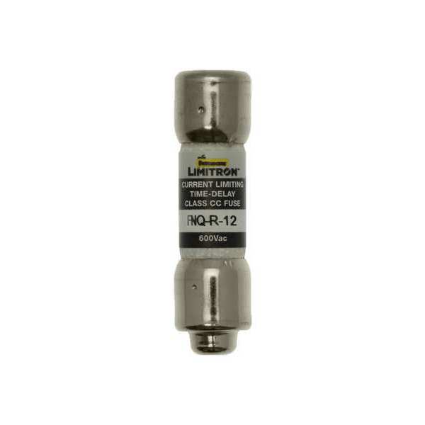 UL Class CC Fuse, Time Delay, 12A, FNQ-R Series, 600V AC, Not Rated, 1-1/2