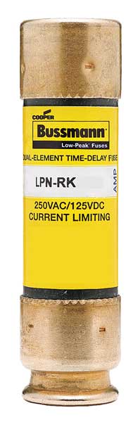 Fuse, Time Delay, 1-8/10A, LPN-RK-SP Series, 250V AC, 125V DC, 2