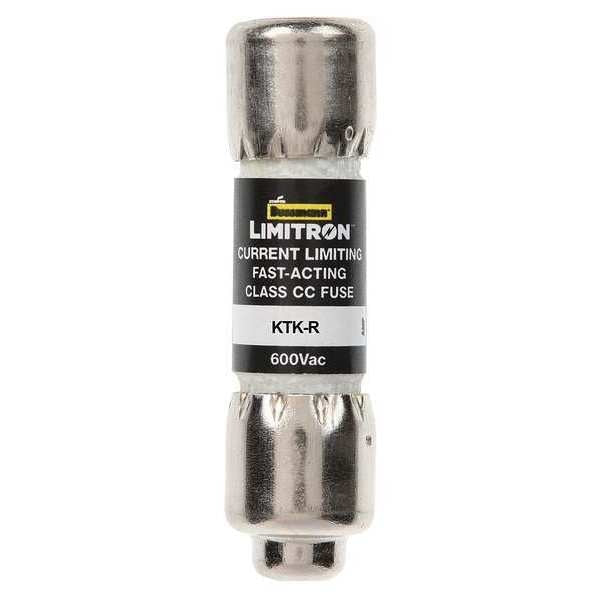 UL Class CC Fuse, Fast Acting, 6A, KTK-R Series, 600V AC, Not Rated, 1-1/2