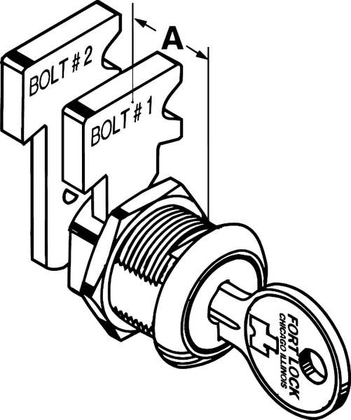 Cabinet and Drawer Dead Bolt Locks, Keyed Different, For Material Thickness 1/2 in