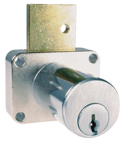 Removable Core Plug Cabinet and Drawer Dead Bolt Locks, 107 Key, For Material Thickness 7/8 in