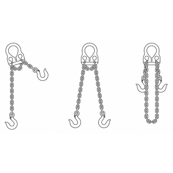 Chain Sling, G100, Alloy Stl, 10 ft L