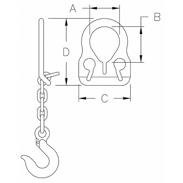 Chain Sling, G100, Alloy Stl, 6 ft L
