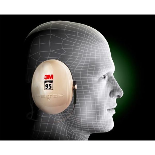 Behind-the-Neck Ear Muffs, 21 dB, Peltor Optime 95, Black/Beige