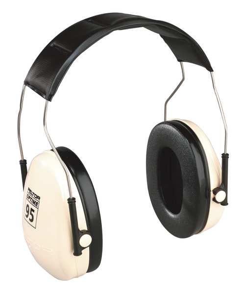 Behind-the-Neck Ear Muffs, 21 dB, Peltor Optime 95, Black/Beige