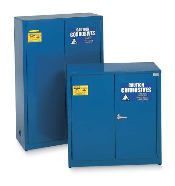 Corrosive Safety Cabinet, Blue, 45 gal.