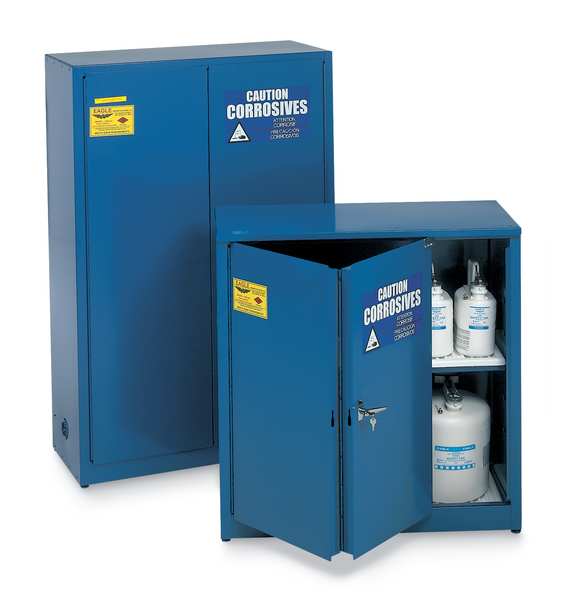 Corrosive Safety Cabinet, Blue, 45 gal.
