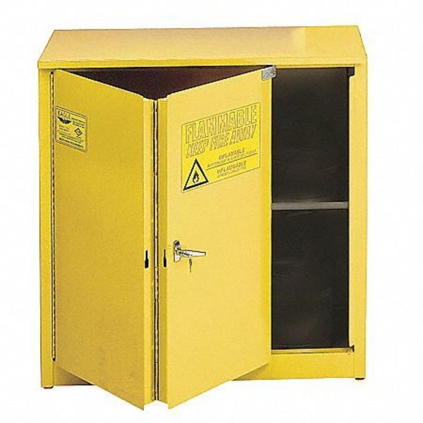 Flammable Safety Cabinet, 30 Gal., Yellow