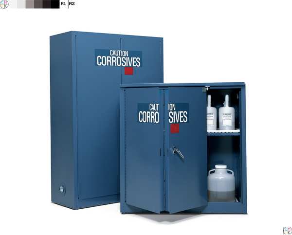 Corrosive Safety Cabinet, 30 gal., Blue