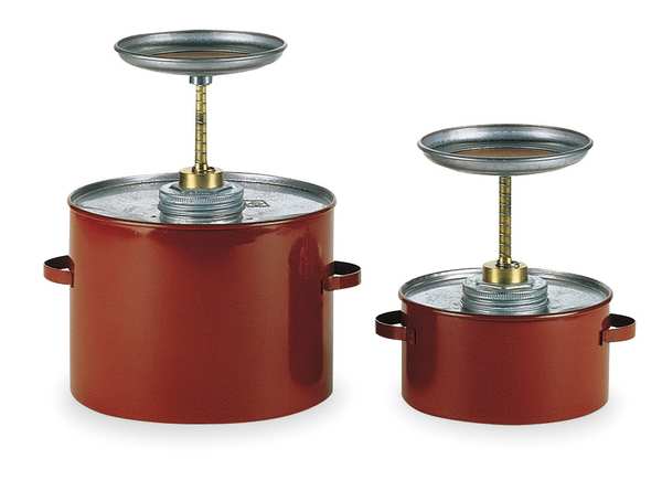 Plunger Can, 1 Gal., Galvanized Steel, Red