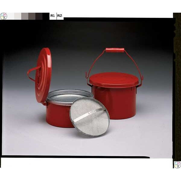 Bench Can, 1 Gal., Galvanized Steel, Red