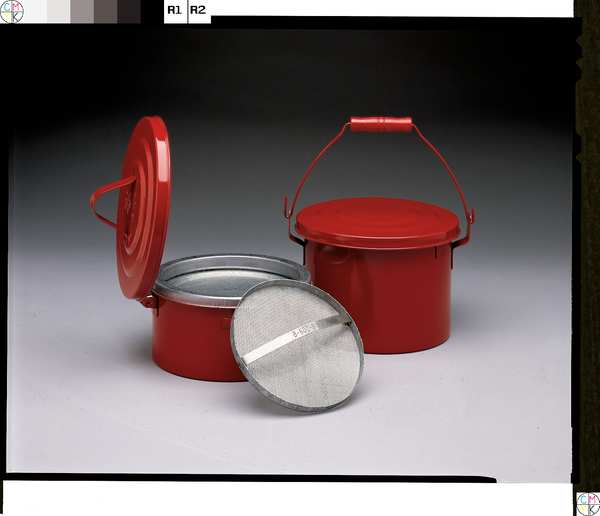 Bench Can, 1 Qt., Galvanized Steel, Red